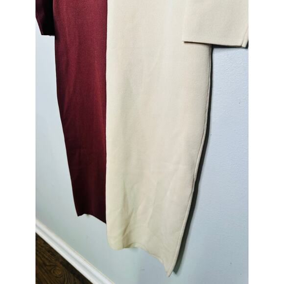 RONNY KOBO COLLECTIVE Brown White Colorblock Knit Sweater Dress Size XL - Picture 11 of 16